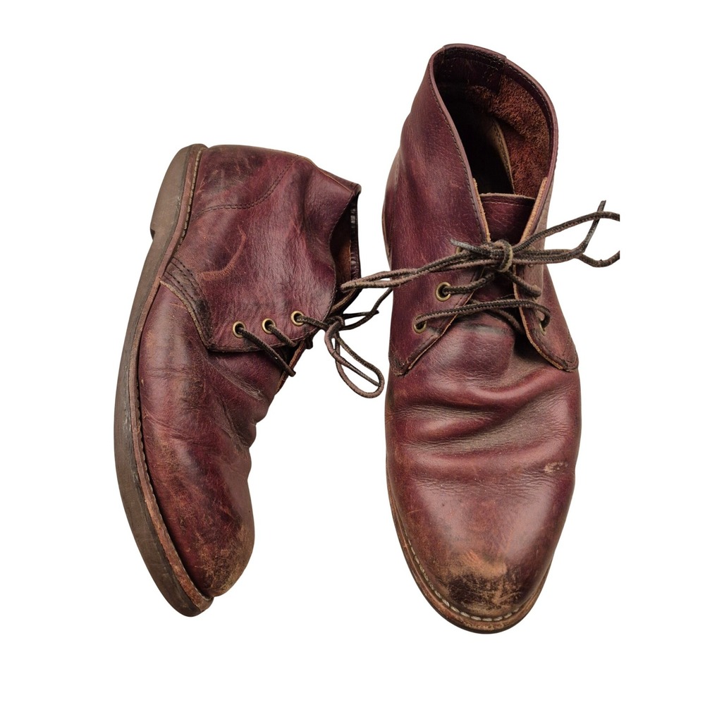Red Wing Shoes #9215 Heritage Mens Burgundy Distressed Leather Chukka‎ Boots 9 D